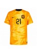 Fotbalové Dres Holandsko Frenkie de Jong #21 Domácí Oblečení MS 2022 Krátký Rukáv